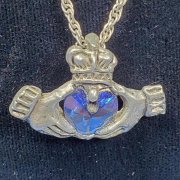 Claddagh Pewter Pendant - Blue *Retired*