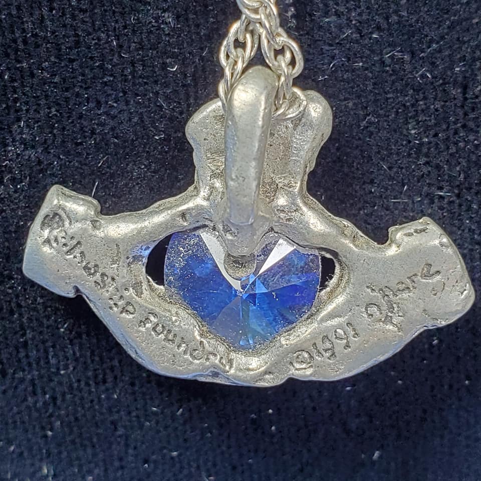 Claddagh Pewter Pendant - Blue *Retired* - Click Image to Close
