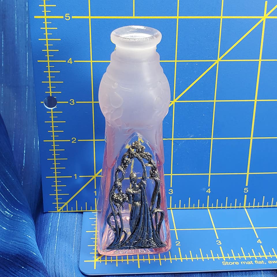 Pink Glass Pewter Venus Bud Vase - Click Image to Close