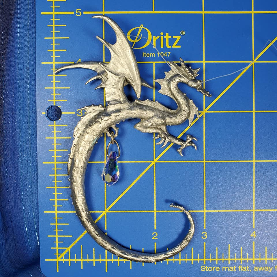 Small Hanging Dragon Suncatcher Ornament - Click Image to Close