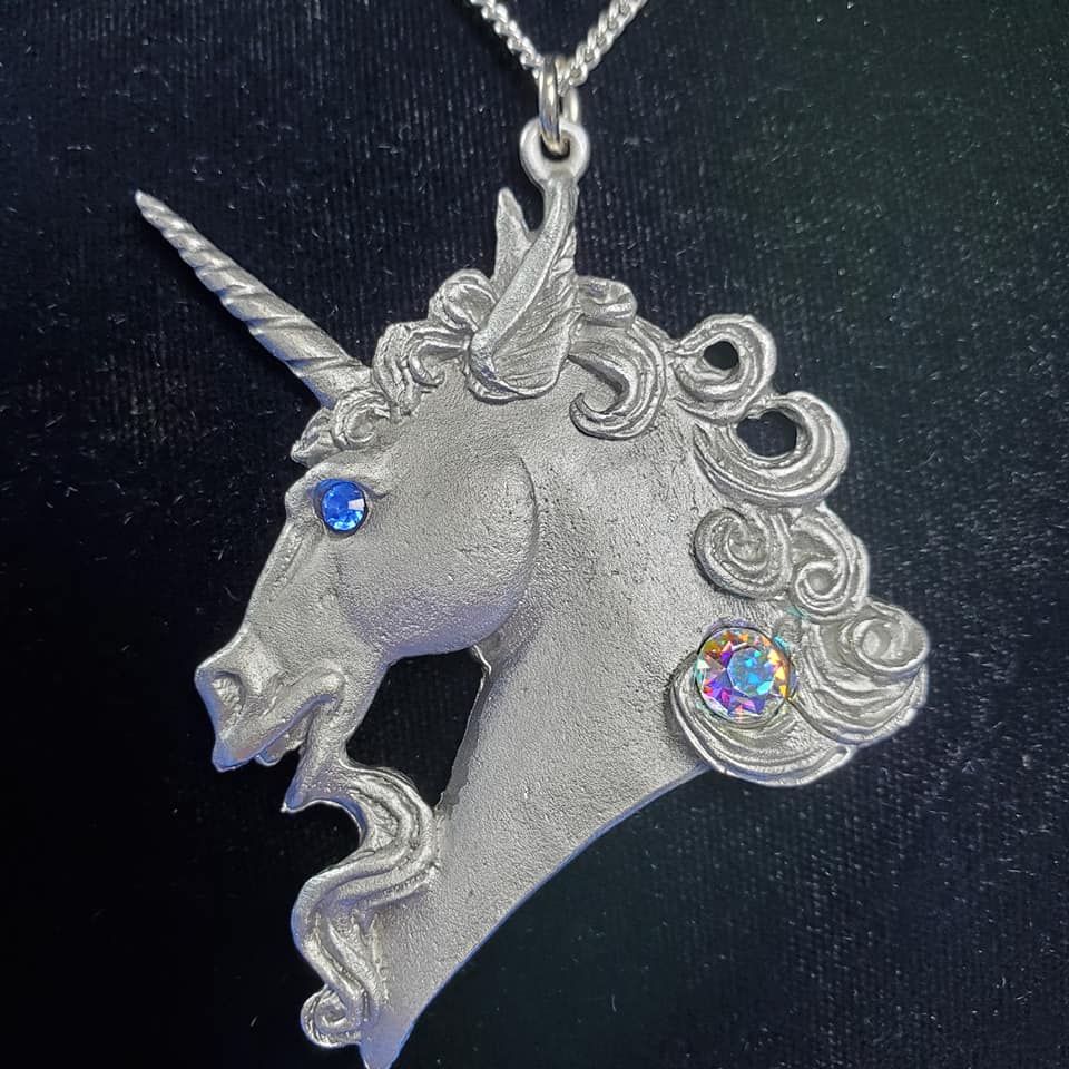 Unicorn Necklace and Earrings Set - Click Image to Close