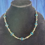 Blue and Green Swarovski Crystal Necklace